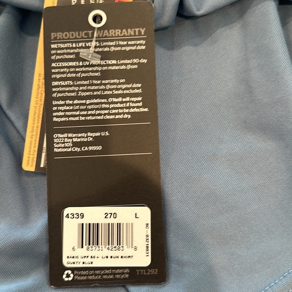 O’Neill Men’s Seim Shirt. 50+ Protection. Size L and Size XL - Picture 6 of 8